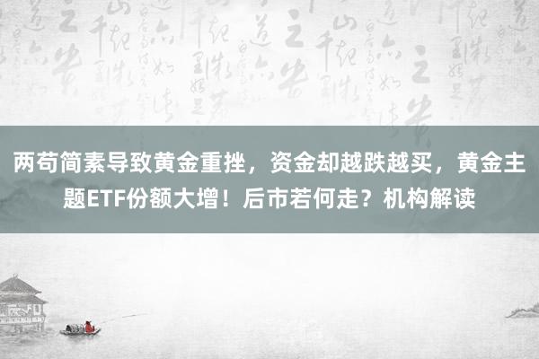 两苟简素导致黄金重挫，资金却越跌越买，黄金主题ETF份额大增！后市若何走？机构解读