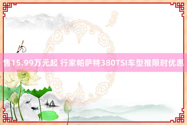 售15.99万元起 行家帕萨特380TSI车型推限时优惠