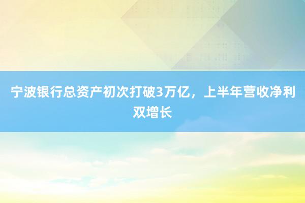 宁波银行总资产初次打破3万亿，上半年营收净利双增长