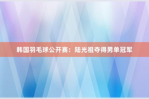 韩国羽毛球公开赛：陆光祖夺得男单冠军