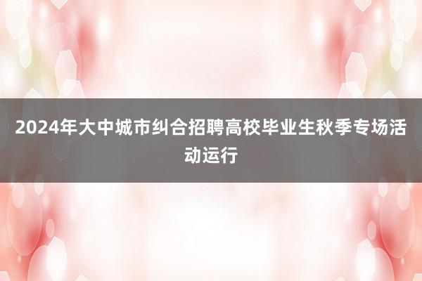 2024年大中城市纠合招聘高校毕业生秋季专场活动运行