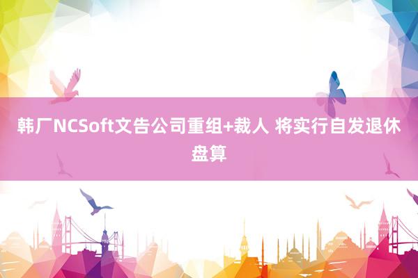 韩厂NCSoft文告公司重组+裁人 将实行自发退休盘算